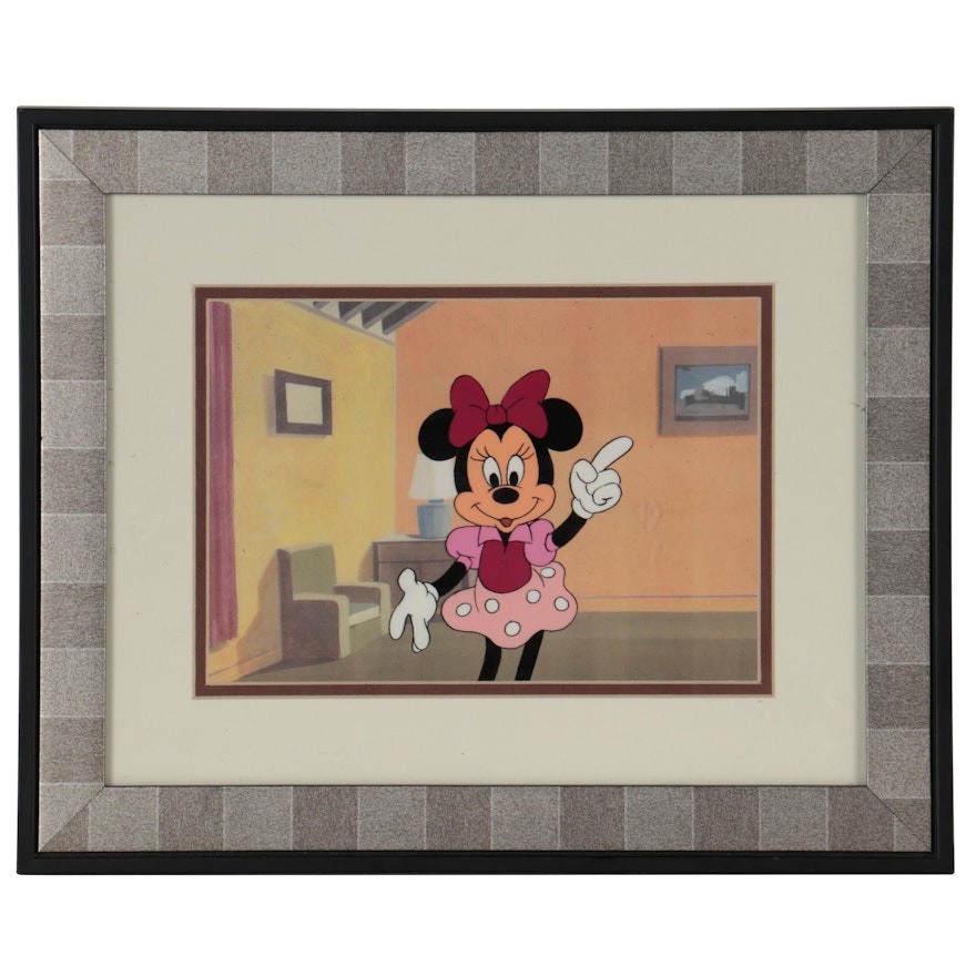 Disney Minnie Mouse Hand-Painted Animation Cel, Late 20th Century