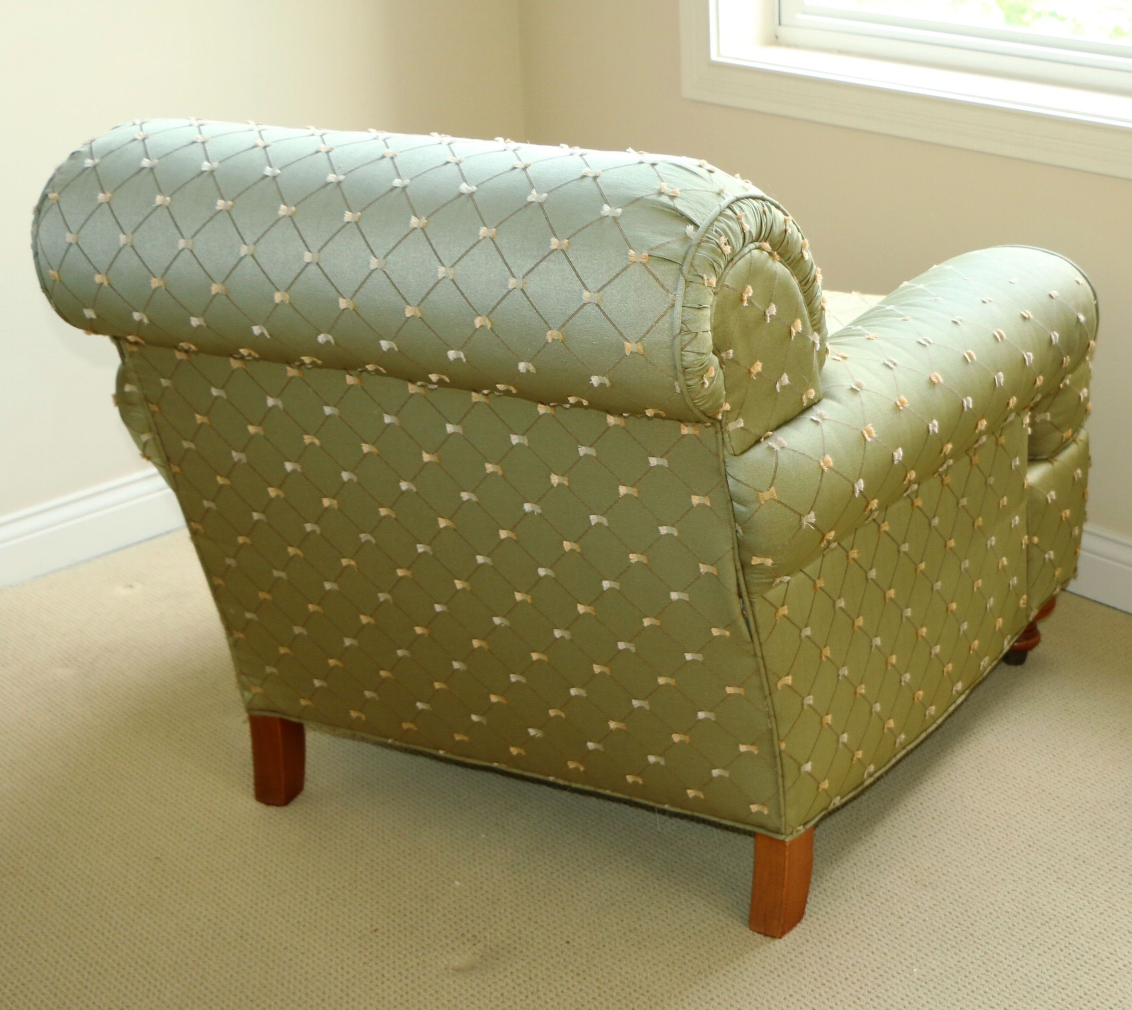 Drexel-Heritage Upholstered Armchair and Ottoman