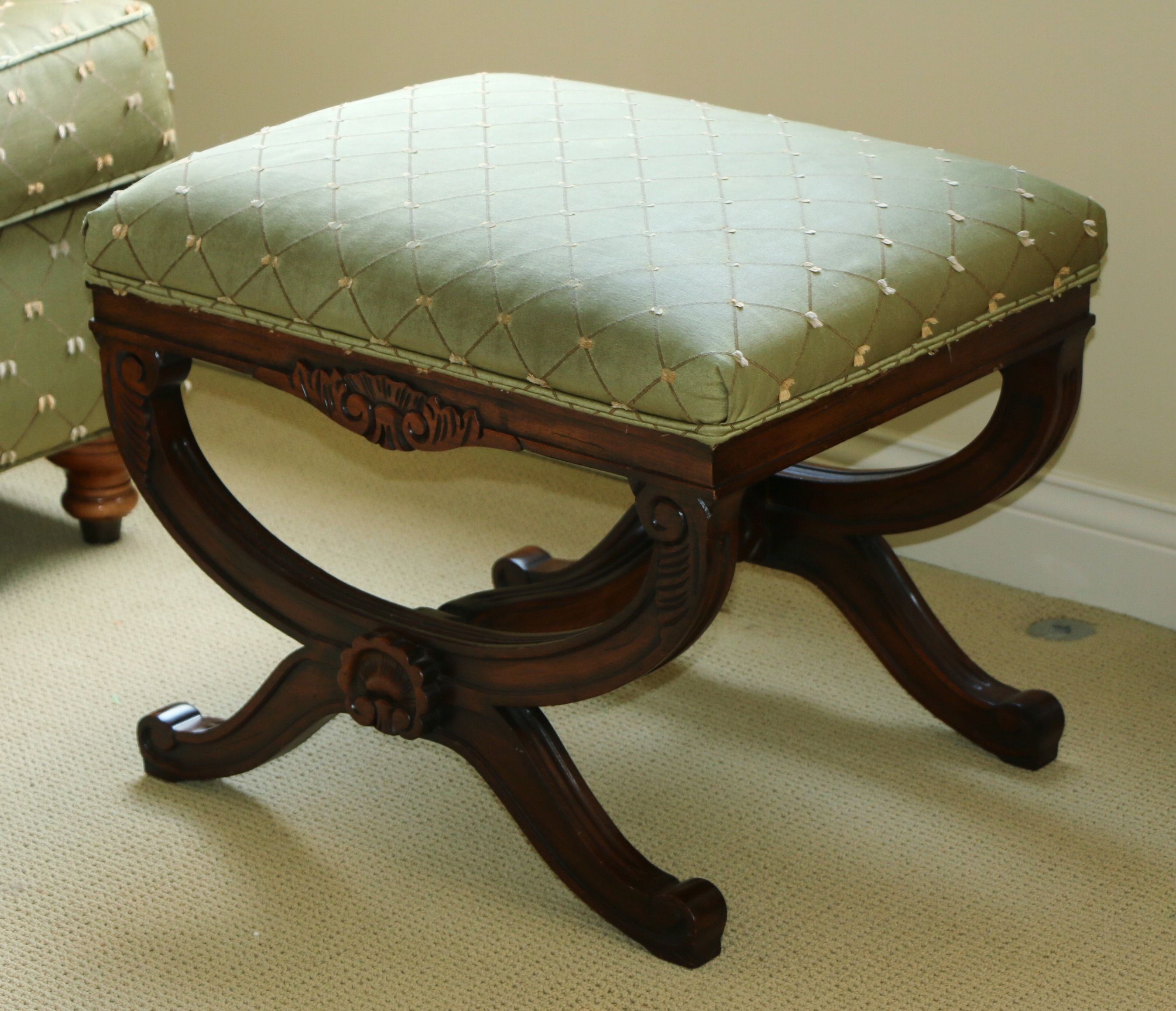 Drexel-Heritage Upholstered Armchair and Ottoman