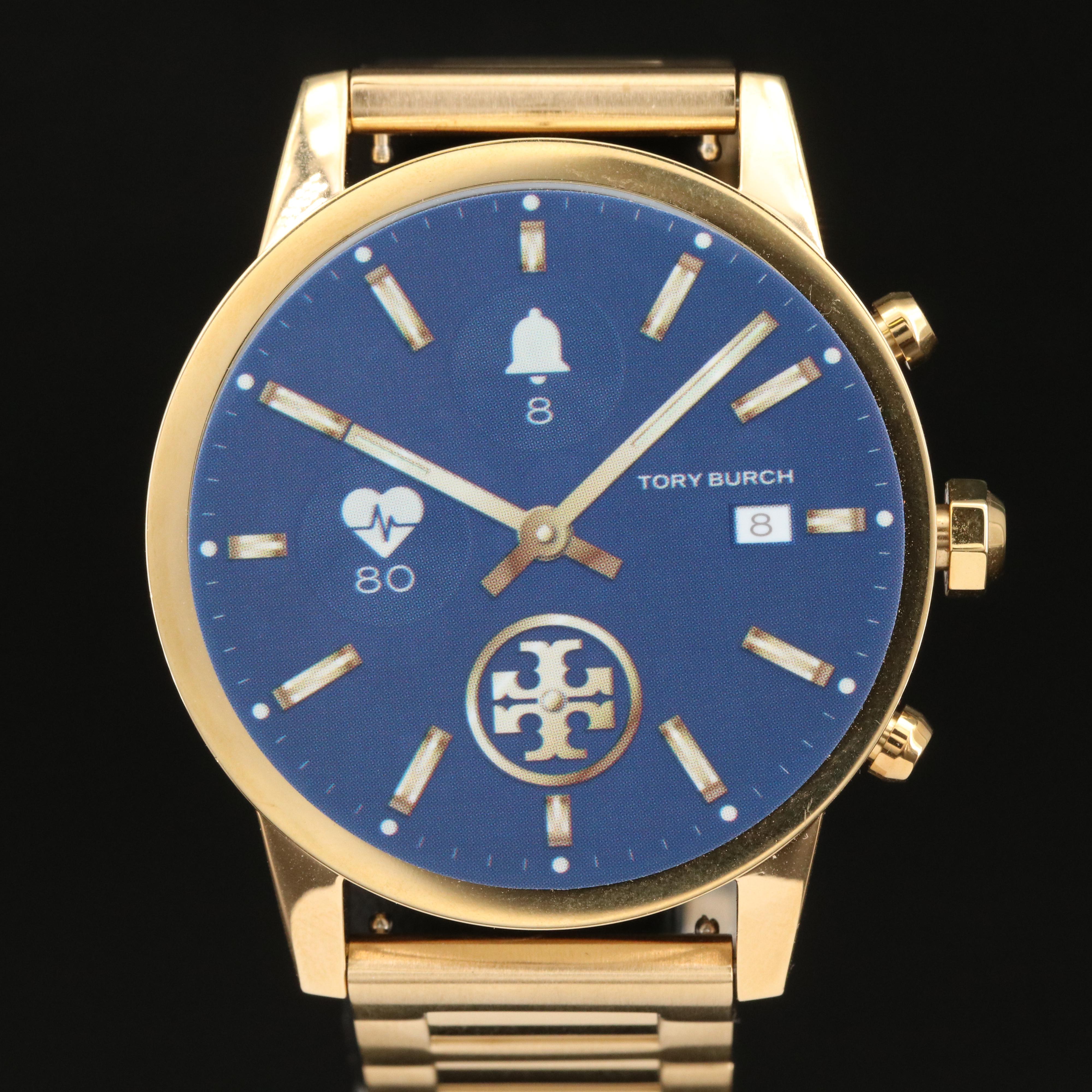 Tory Burch Gigi Tory Track Gold Tone Touchscreen Smart Watch
