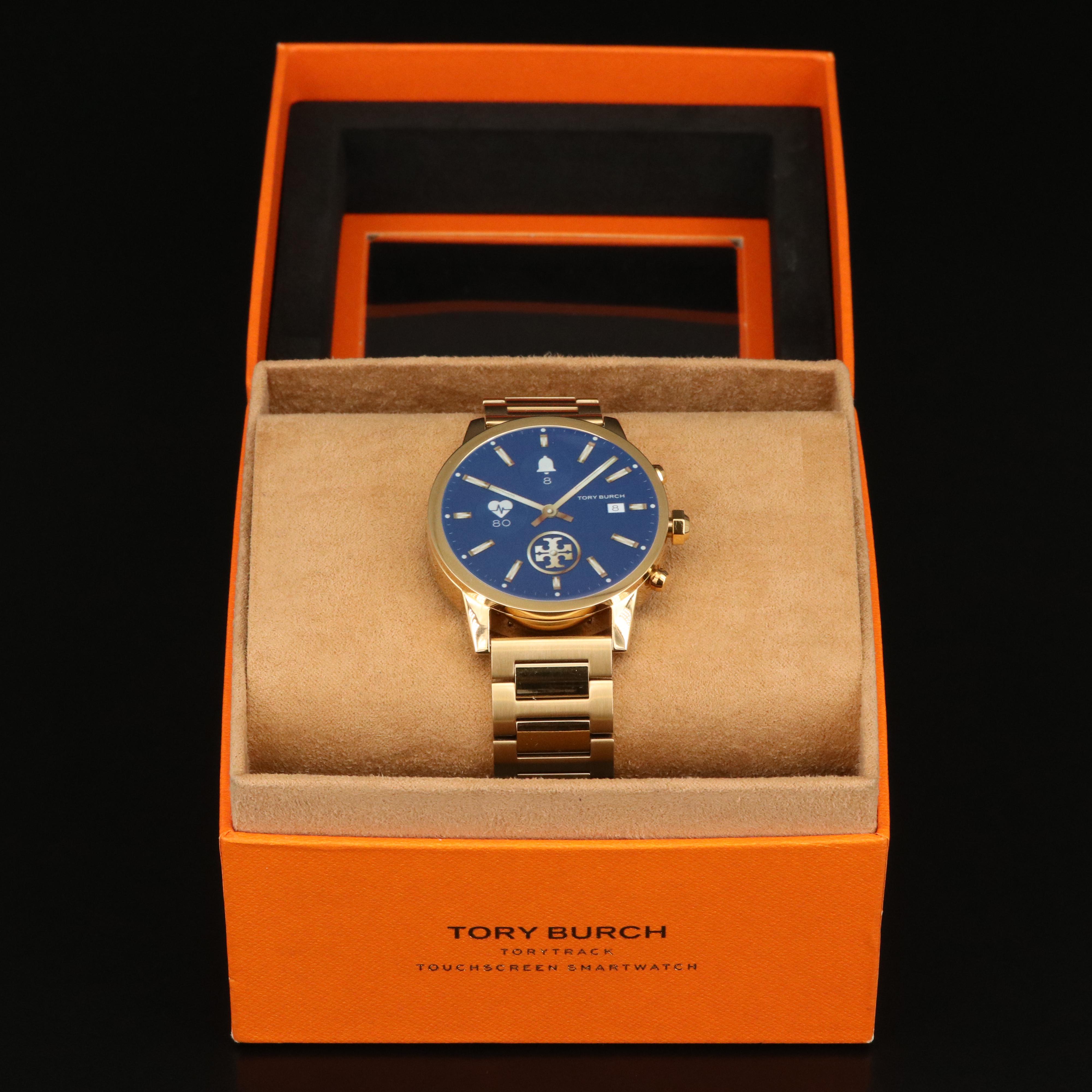 Tory Burch Gigi Tory Track Gold Tone Touchscreen Smart Watch