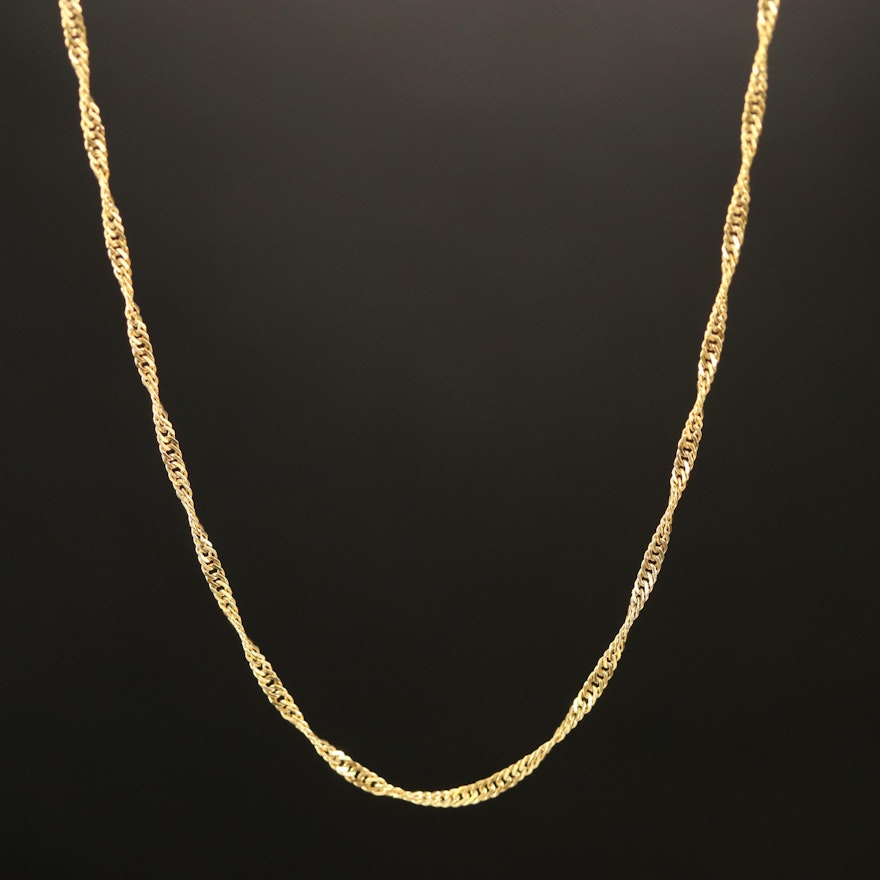 14K Twisted Curb Chain Necklace
