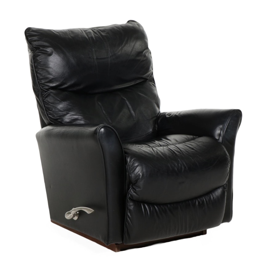 La-Z-Boy "Rowan" Black Leather Recliner with Glider Base