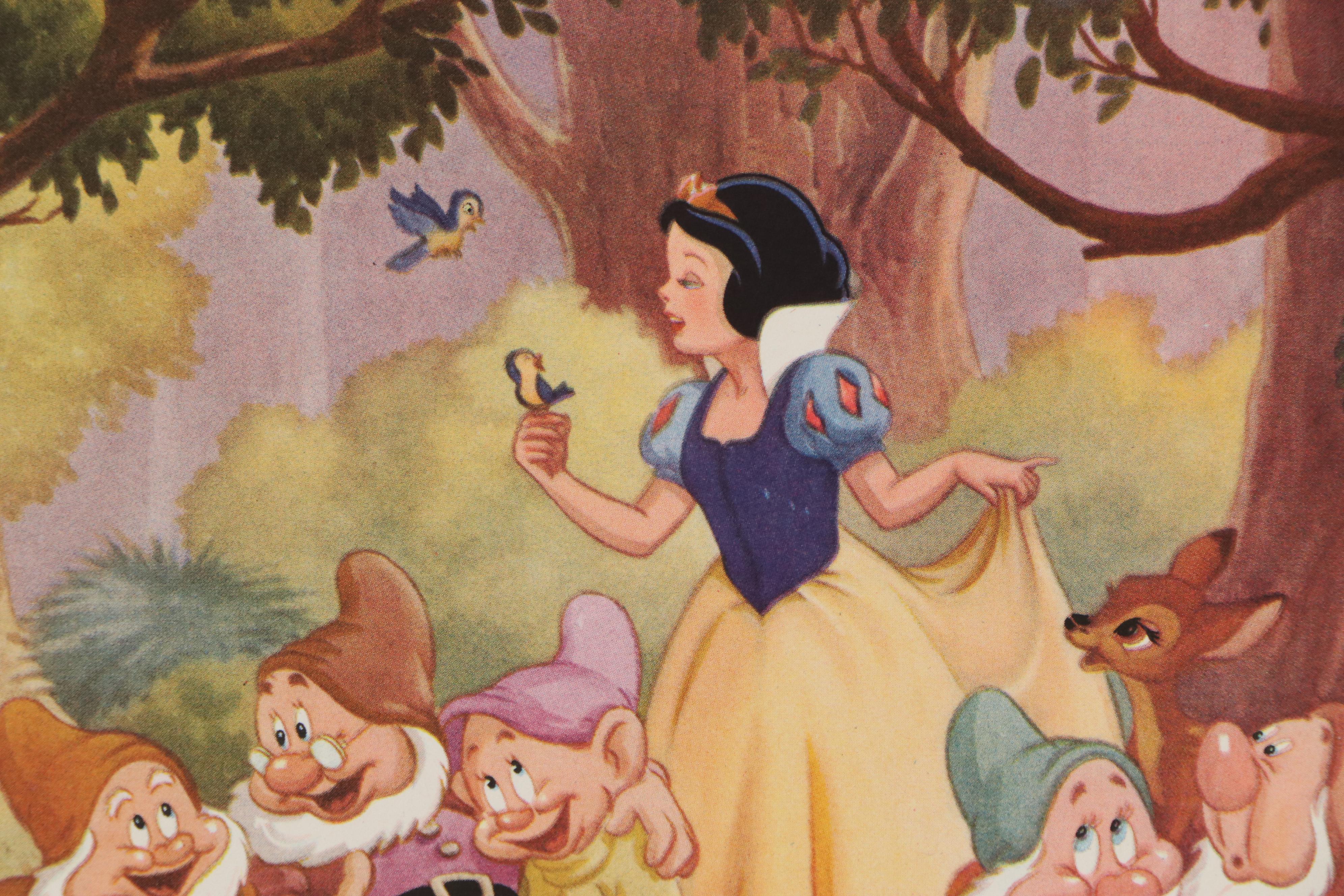 Disney Offset Lithographs "Snow White and the Seven Dwarfs" and "Bambi," 1940s