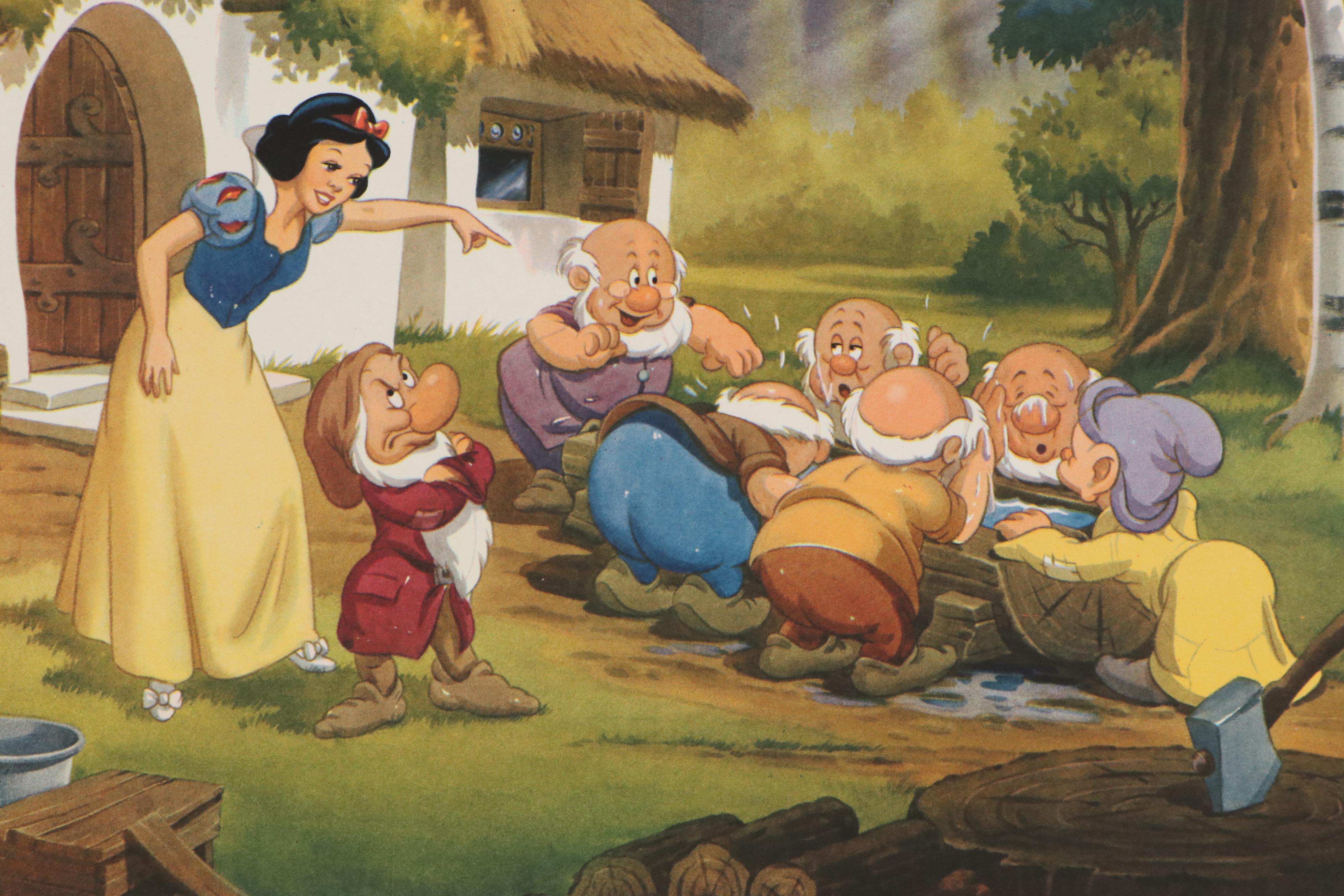 Disney Offset Lithographs "Snow White and the Seven Dwarfs" and "Bambi," 1940s