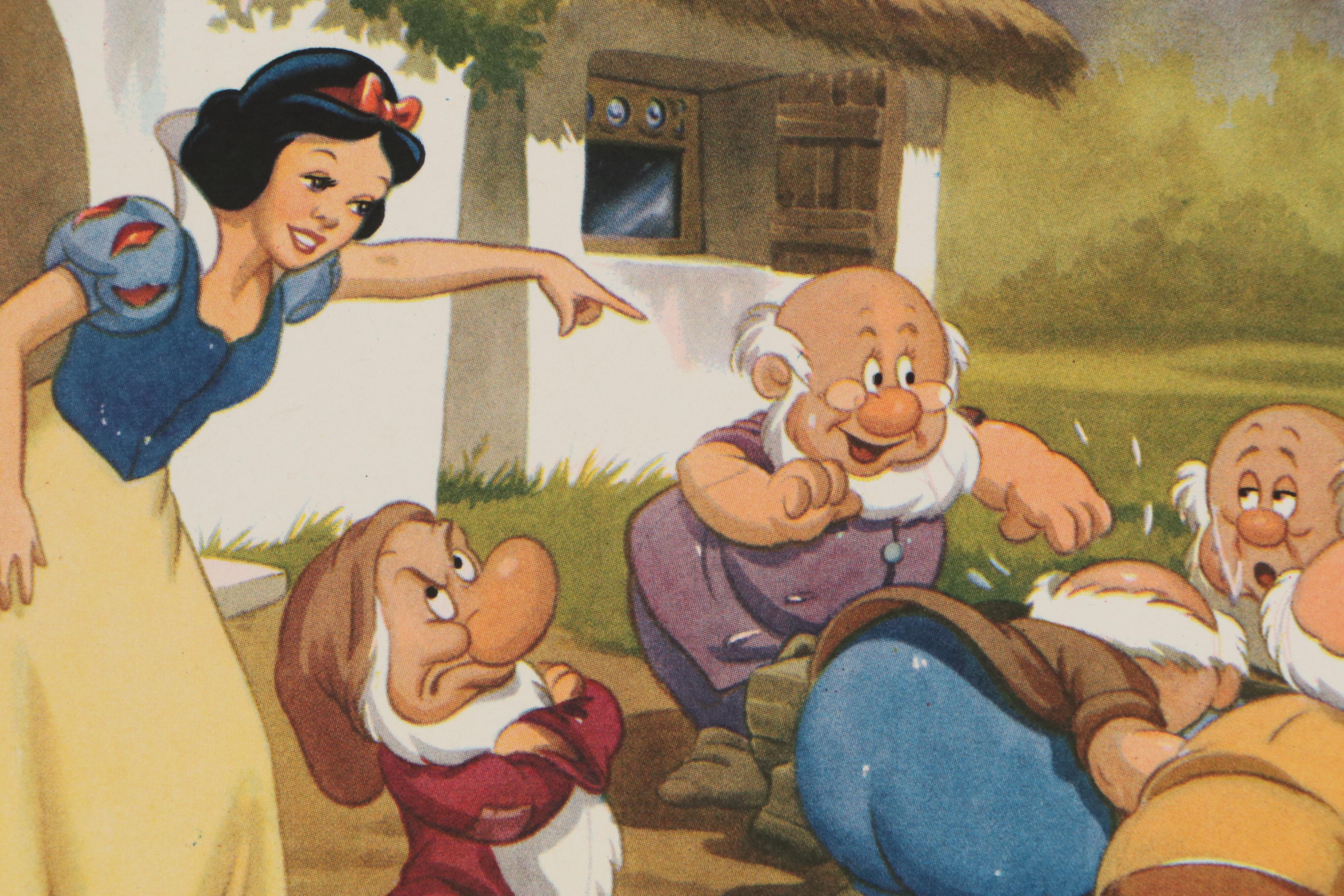 Disney Offset Lithographs "Snow White and the Seven Dwarfs" and "Bambi," 1940s
