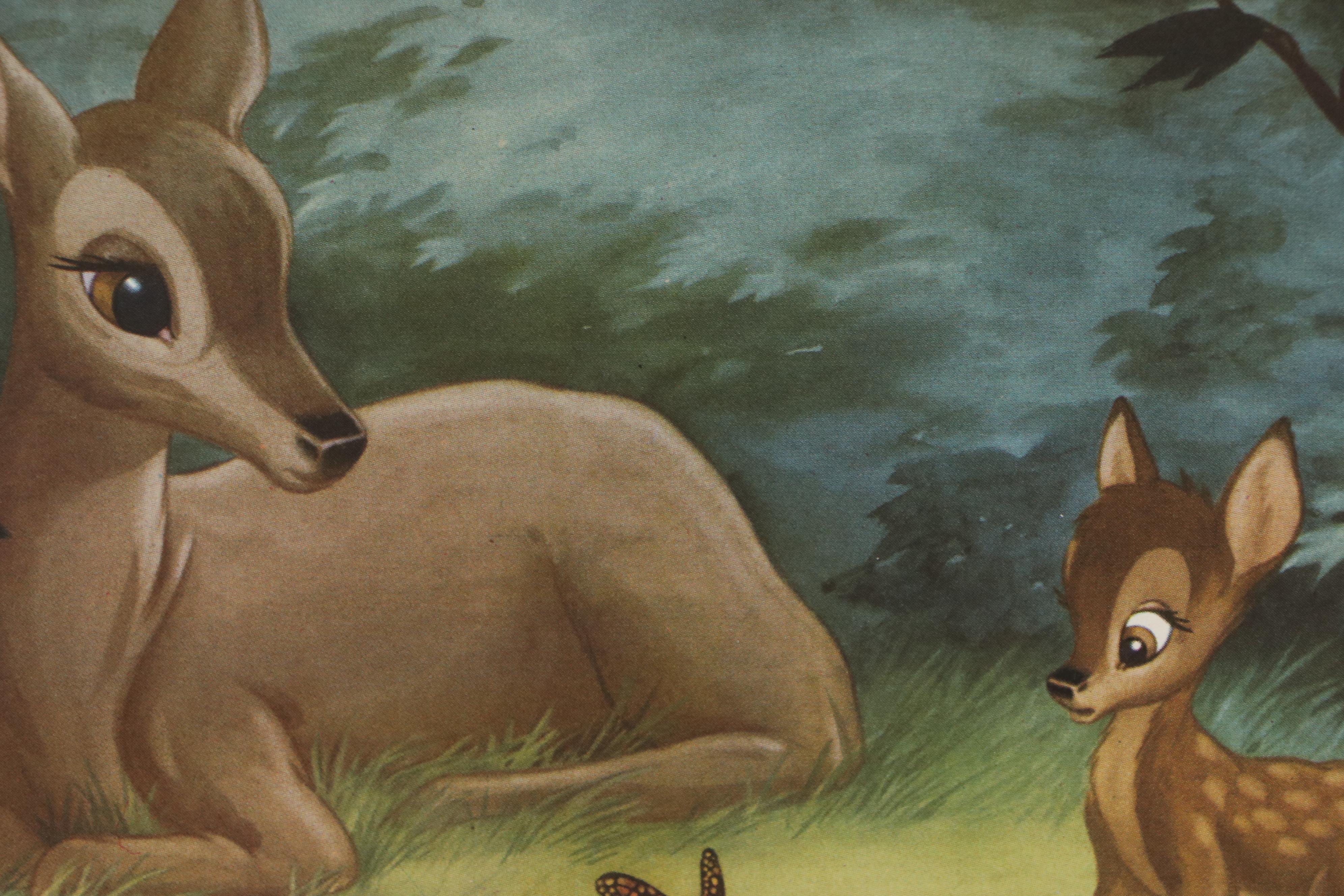 Disney Offset Lithographs "Snow White and the Seven Dwarfs" and "Bambi," 1940s