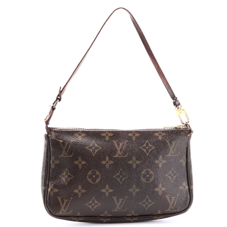 Louis Vuitton Accessories Pochette in Monogram Canvas and Vachetta Leather