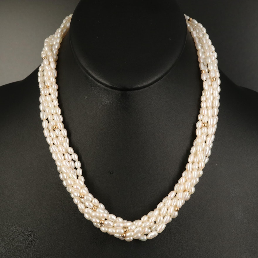 Baroque Pearl Torsade with 18K Clasp and 14K Accent Beads