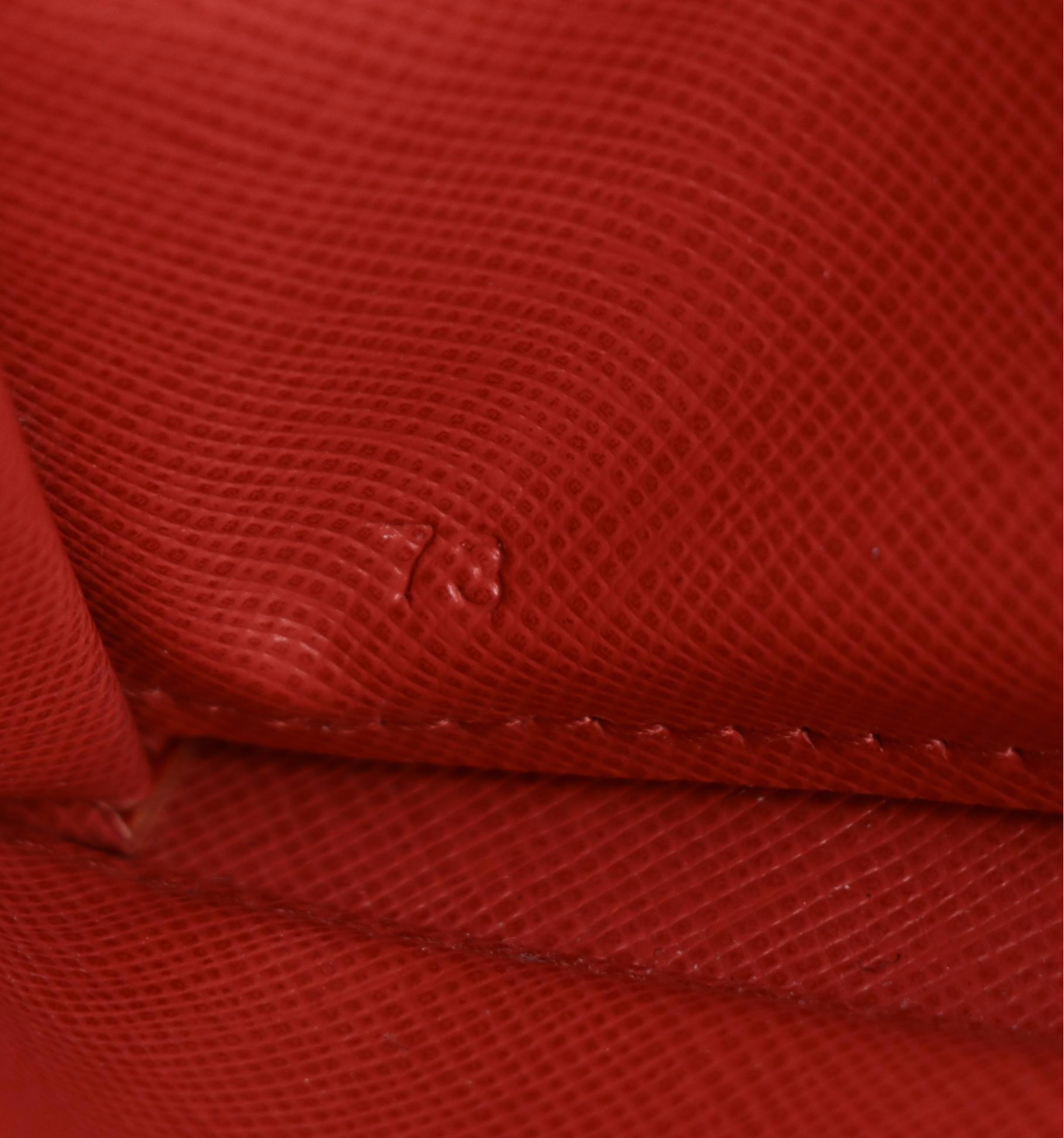 Prada Red Saffiano Leather Wallet with Color Block Interior