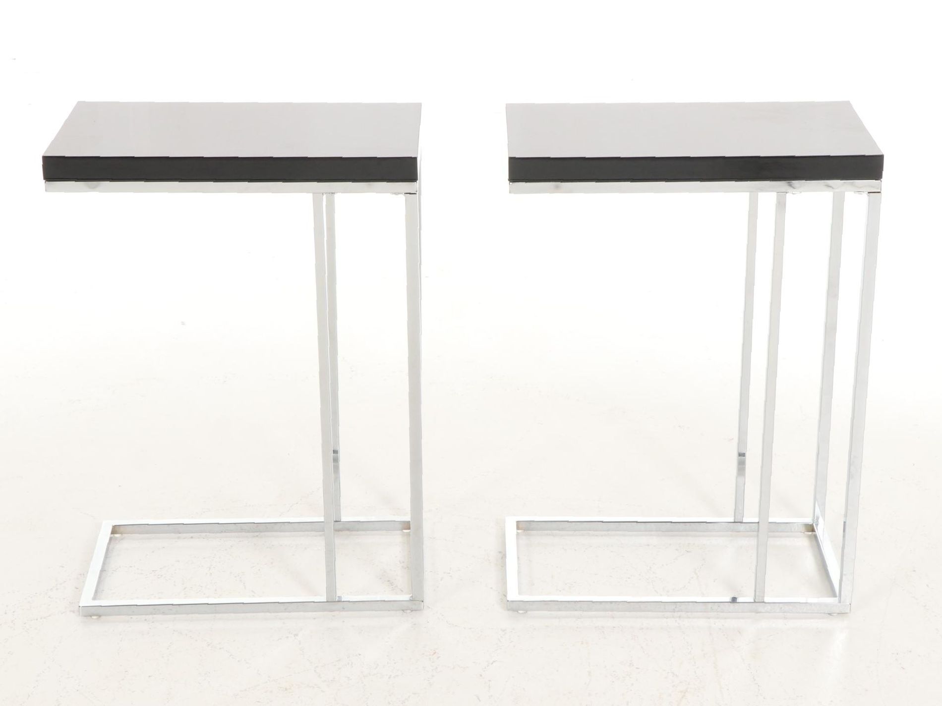 Pair of Modern Metal Frame Side Tables