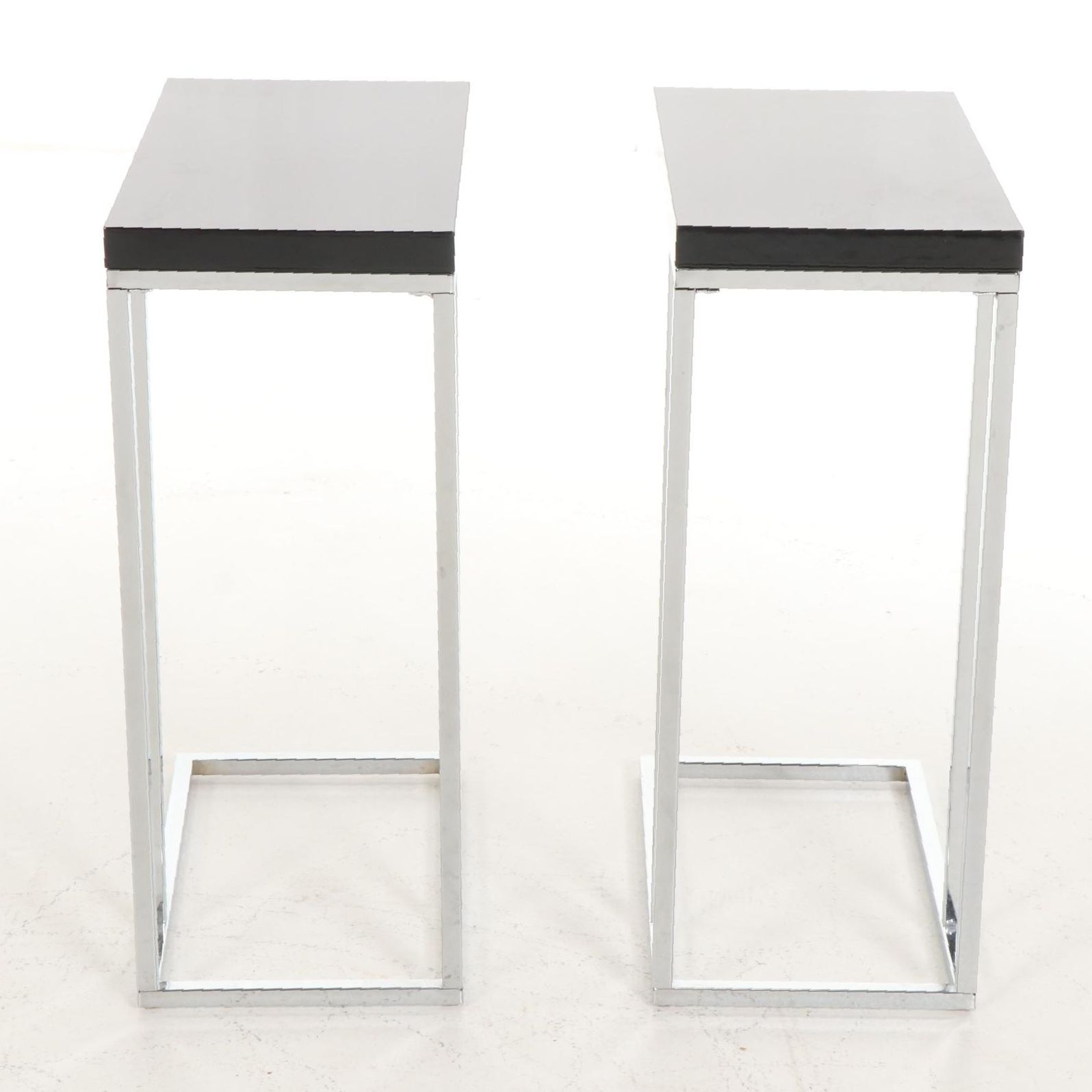 Pair of Modern Metal Frame Side Tables
