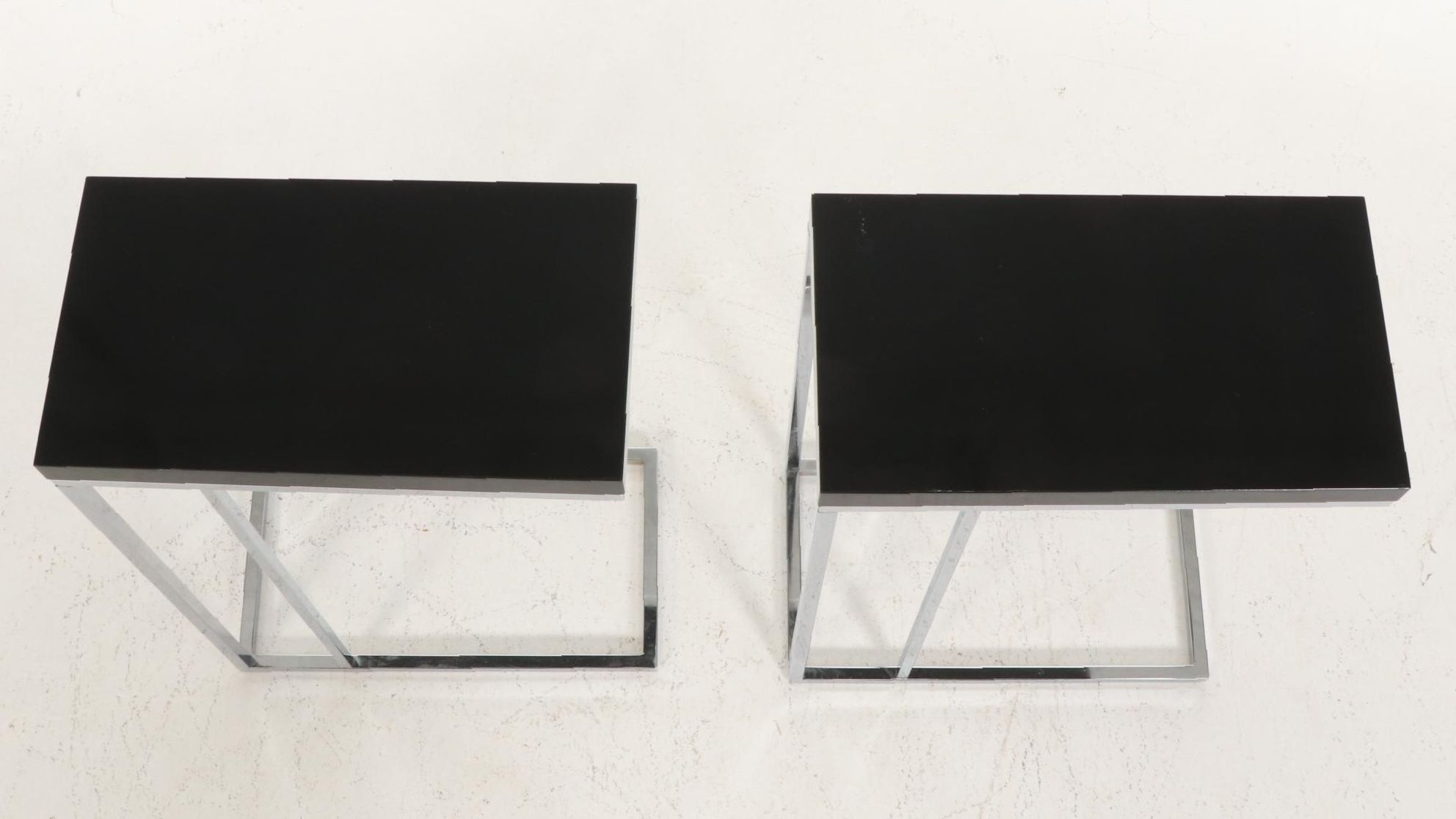 Pair of Modern Metal Frame Side Tables