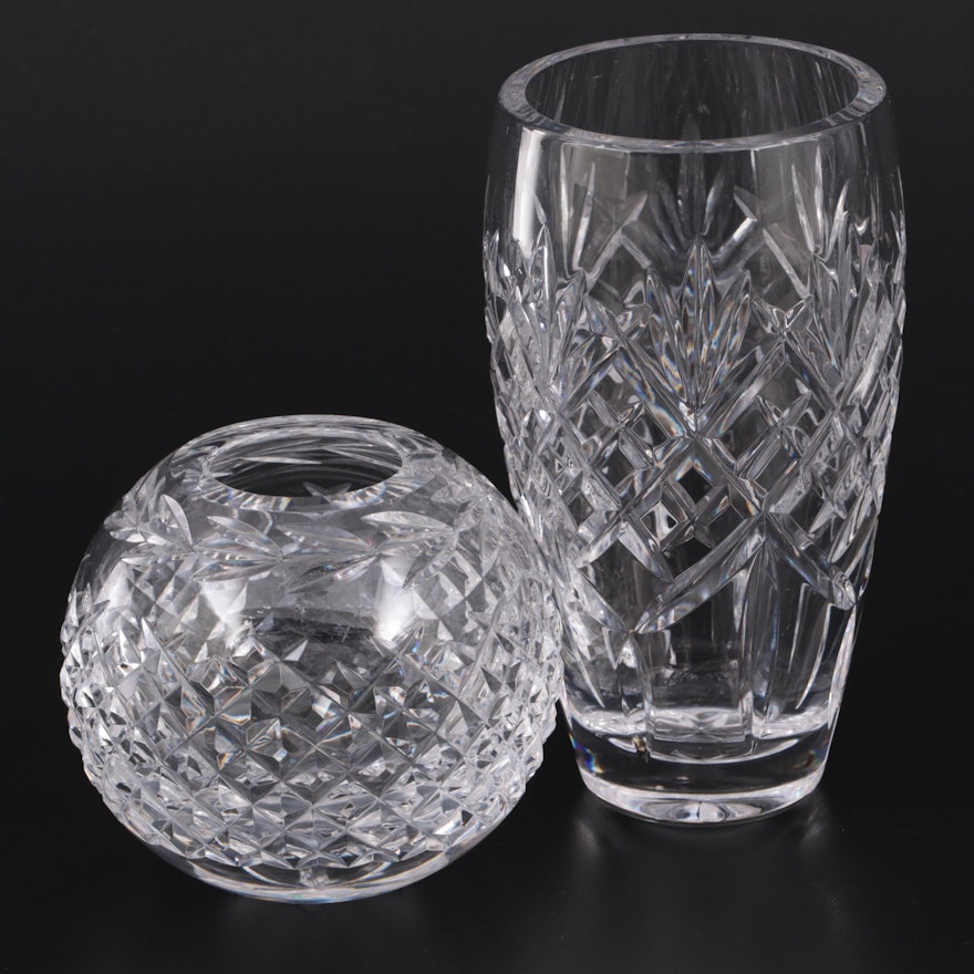 Waterford Crystal "Glandore" Rose Bowl and "Nocturne" Vase