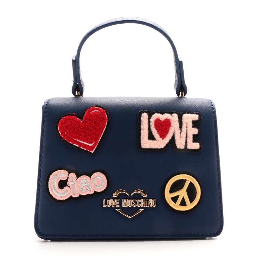 Love Moschino Ciao Patch Mini Two-Way Top Handle Bag