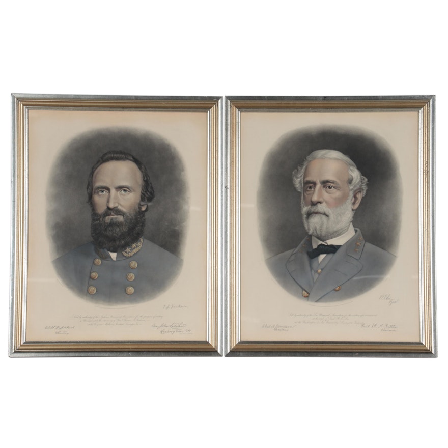 Adam B. Walter Engravings of Confederate Generals, Late 19th Century