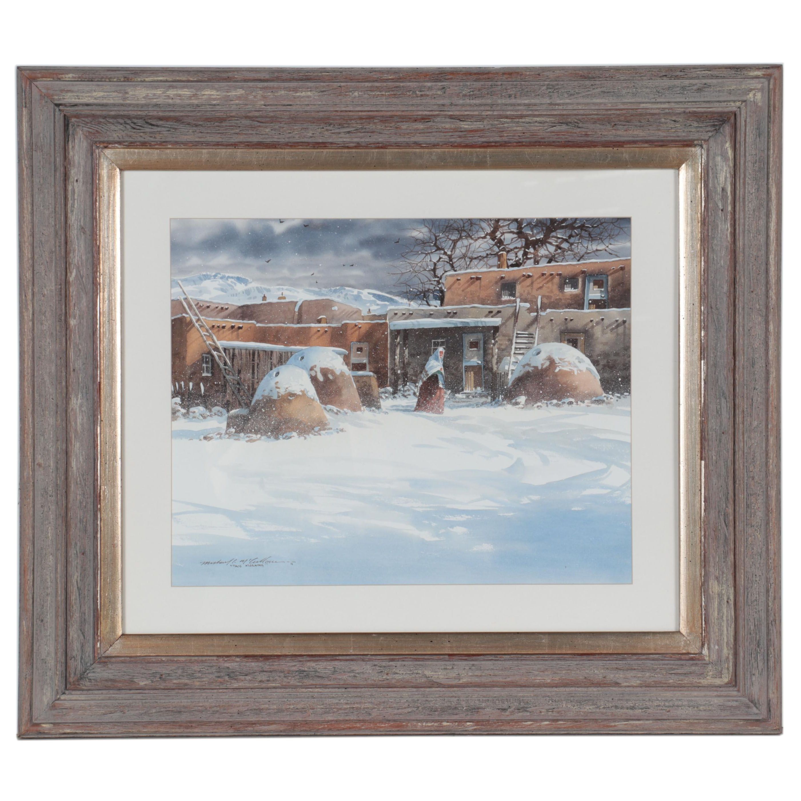 Michael McCullough Watercolor Painting "Taos Morning"