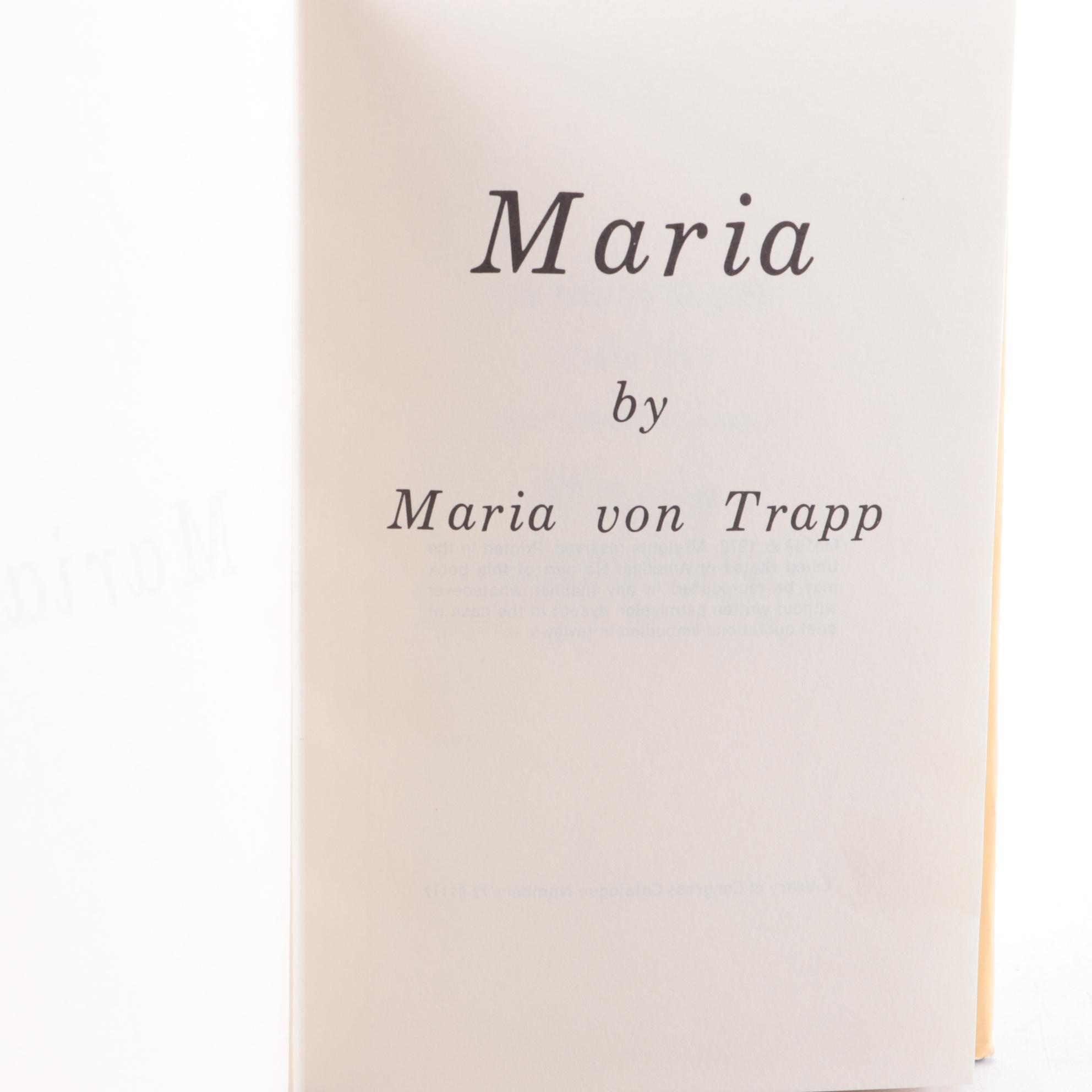 Signed "Maria: My Own Story" by Maria von Trapp, 1972