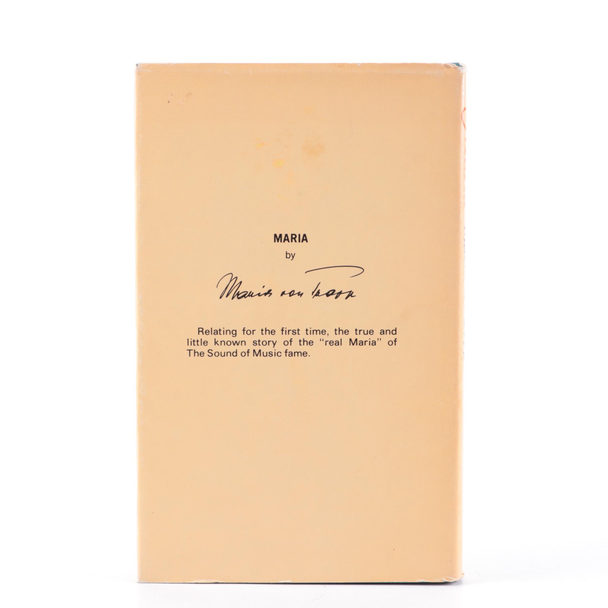 Signed "Maria: My Own Story" by Maria von Trapp, 1972