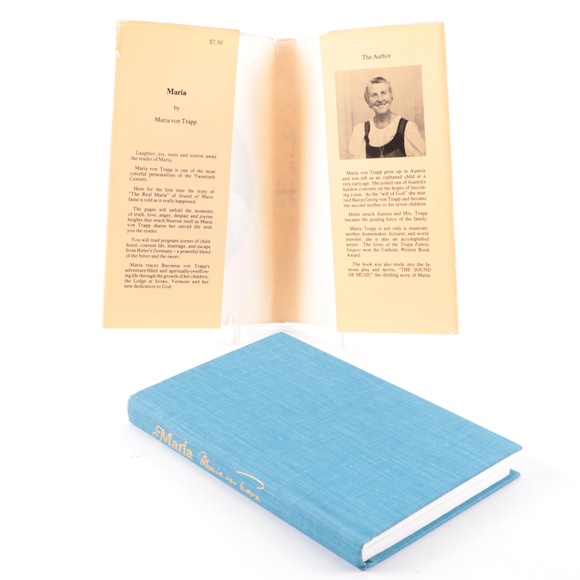Signed "Maria: My Own Story" by Maria von Trapp, 1972