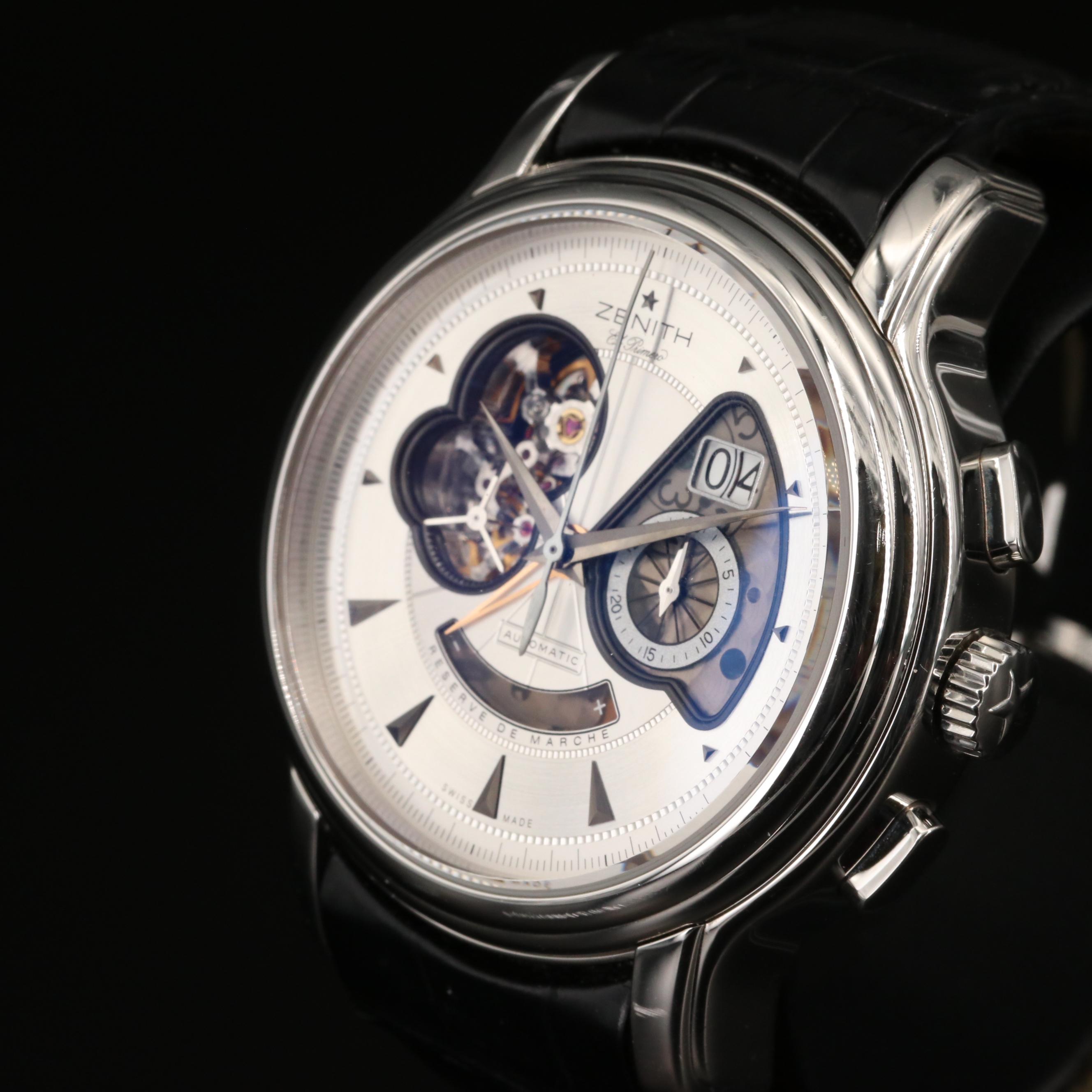 Zenith "Chronomaster XXT Open Grande Date" Stainless Steel Watch