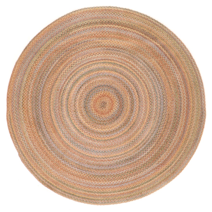 8'4 Round Handmade Braided Coil Area Rug