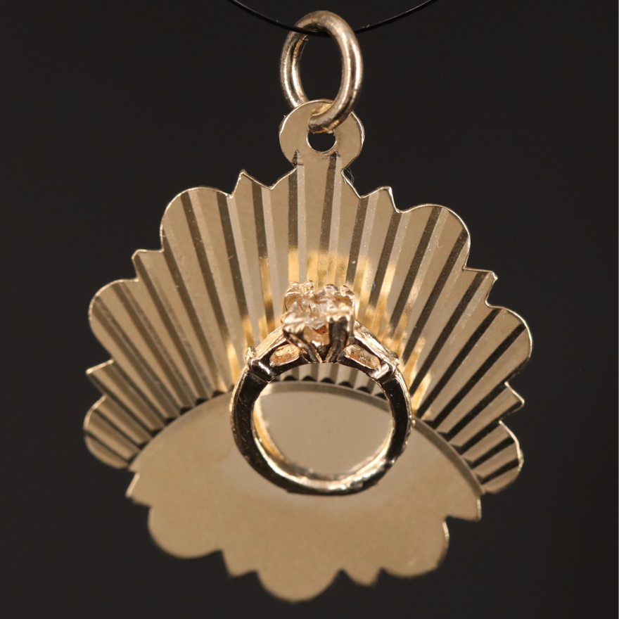 14K Pendant with Mounted Ring