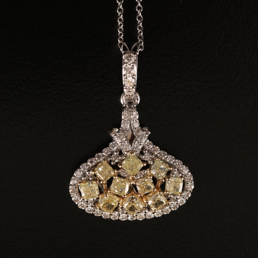 18K 1.68 CTW Diamond Pendant Necklace