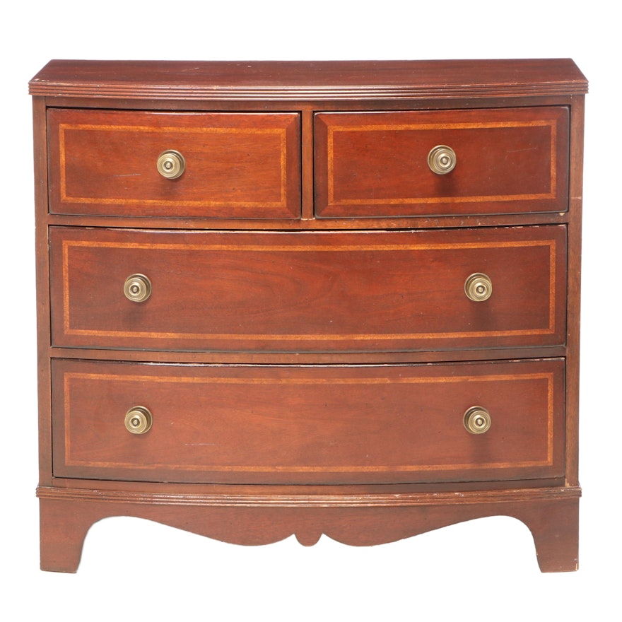 Lexington "Palmer House" Mahogany Bow Front Chest of Drawers, Late 20th Century