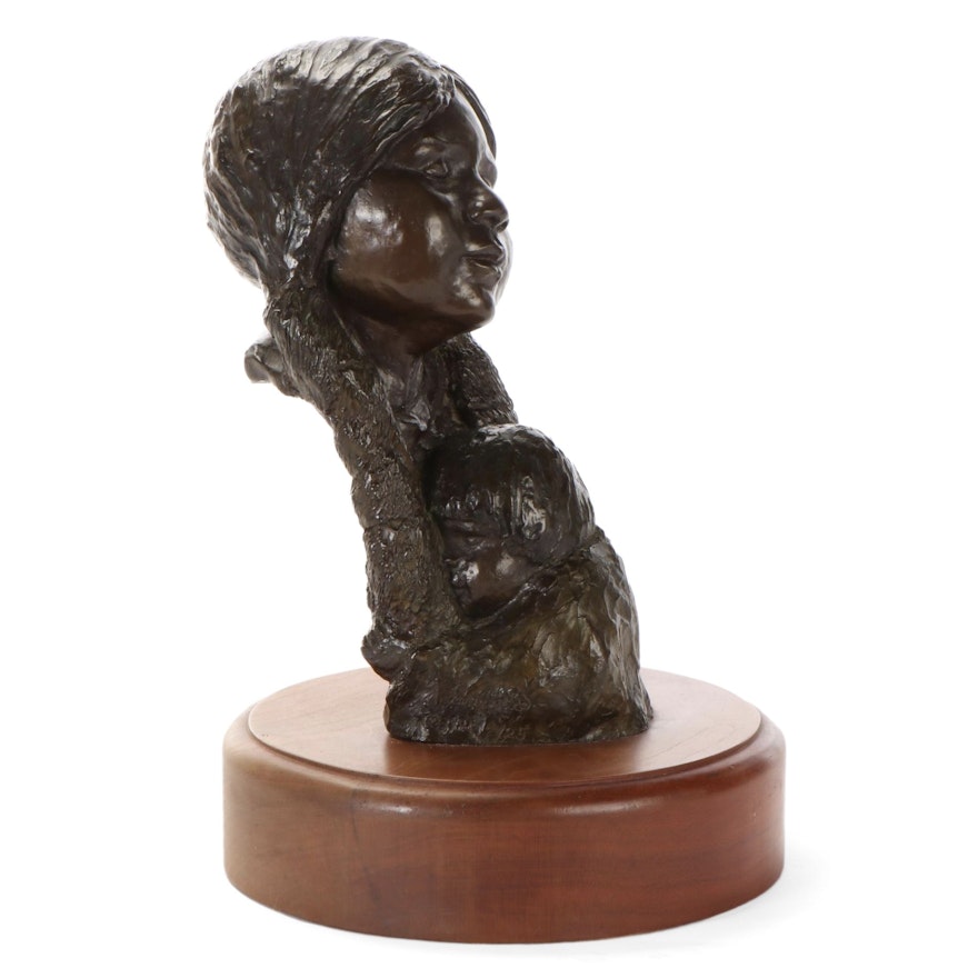 Tara Brice Cast Bronze Sculpture Mother and Child, 1981
