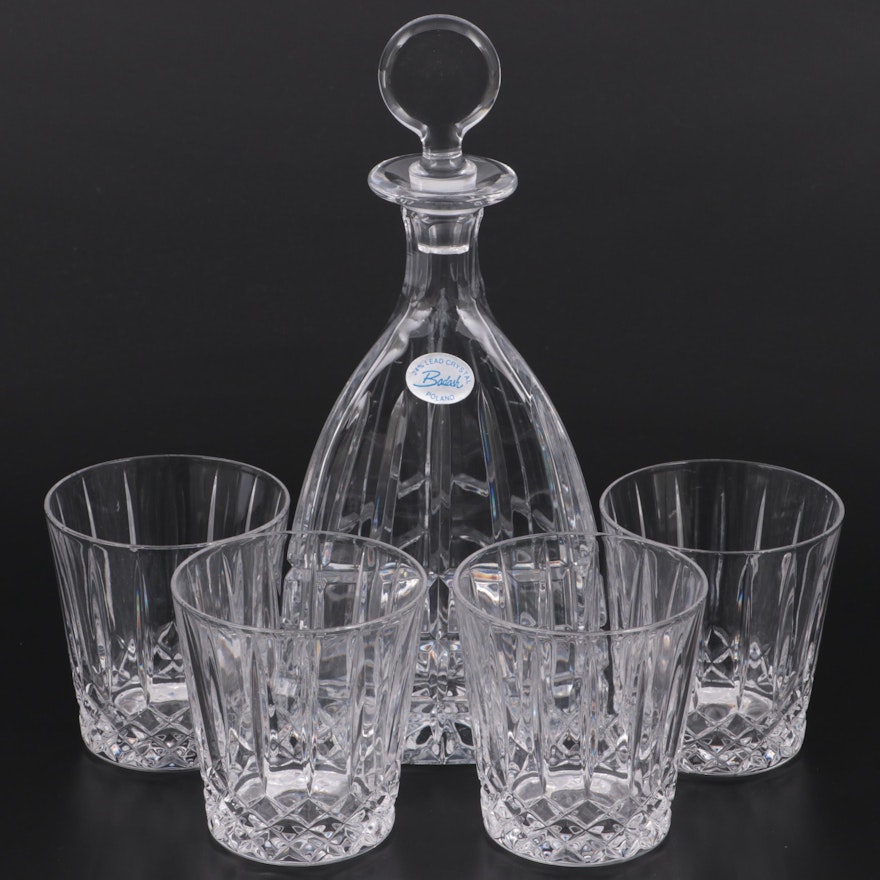 Wedgwood Crystal Double Old Fashioned Glasses with Badash Crystal Decanter