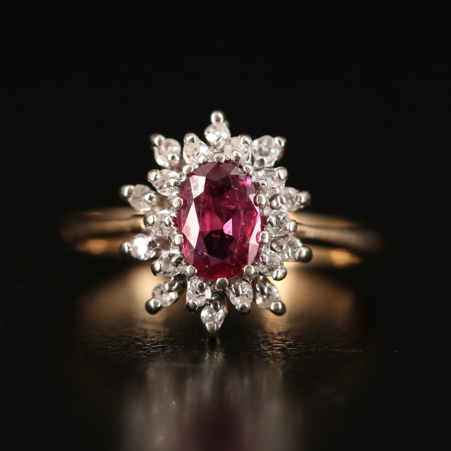 14K Ruby and Diamond Ring