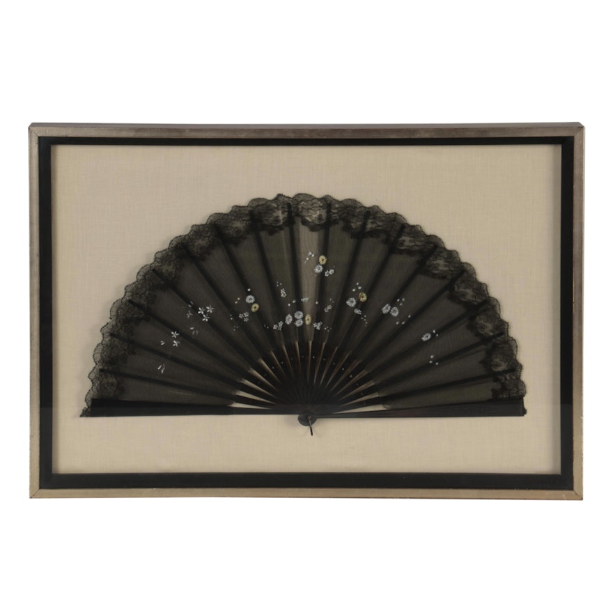 Floral Lace and Fabric Fan