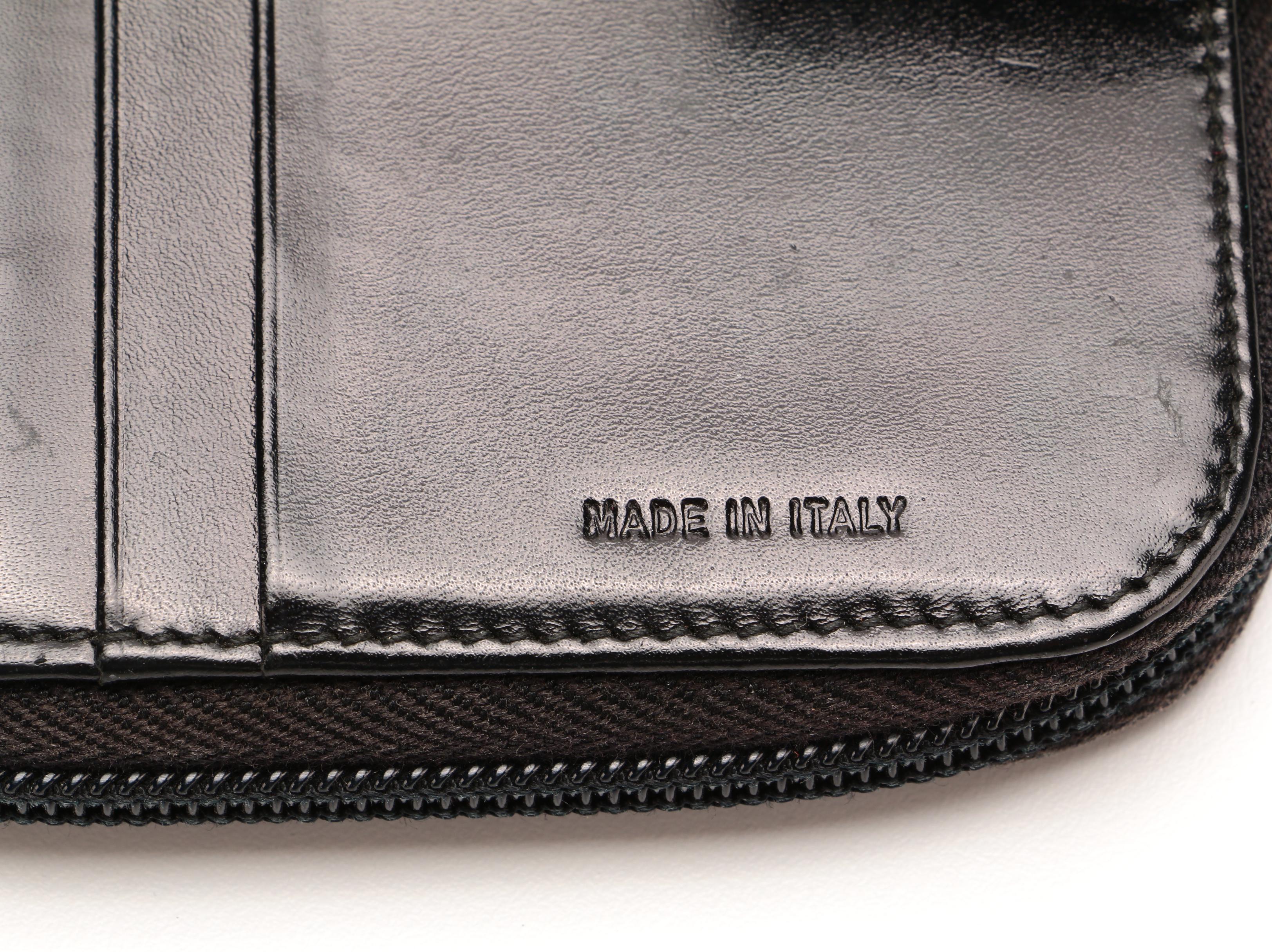 Prada Black Quilted Tessuto Nylon and Leather Zip Wallet