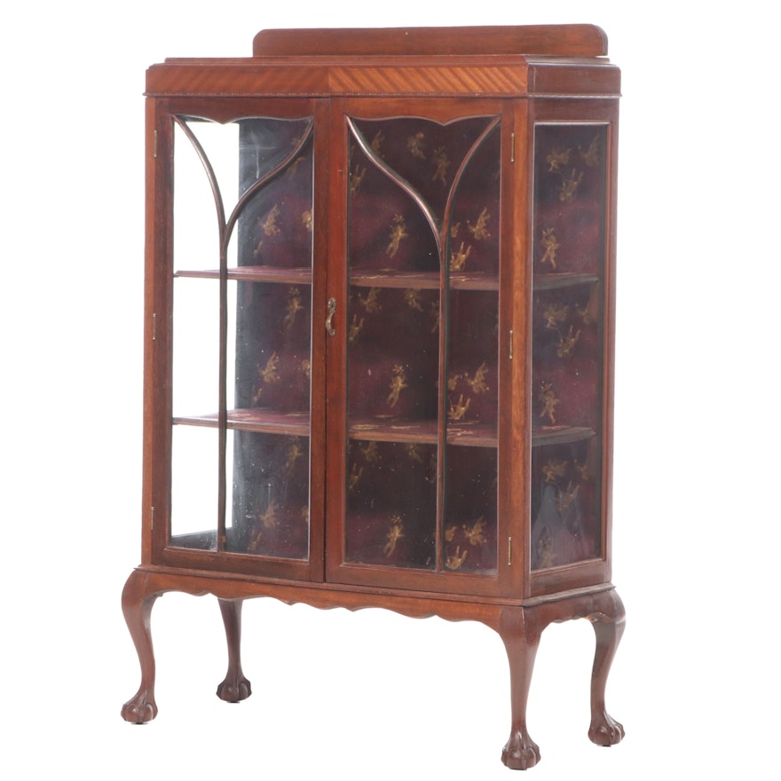 Chippendale Style Walnut Display Cabinet, Early to Mid 20th Century