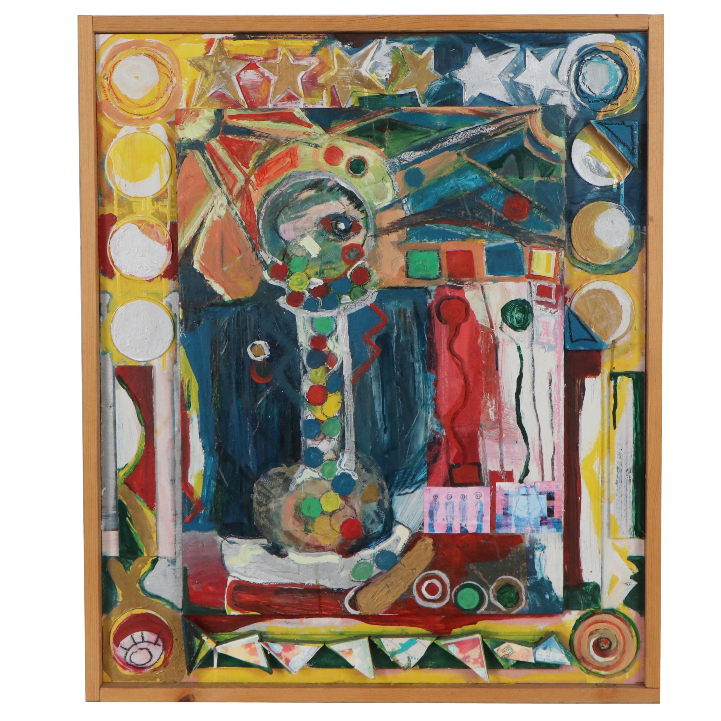 Jim Wagner Mixed Media Composition "Gumball Man Corporate Criminals," 2009