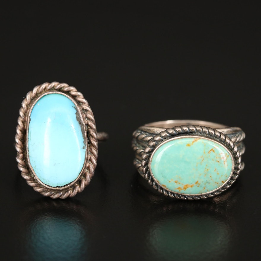 Southwestern Sterling Turquoise Rings