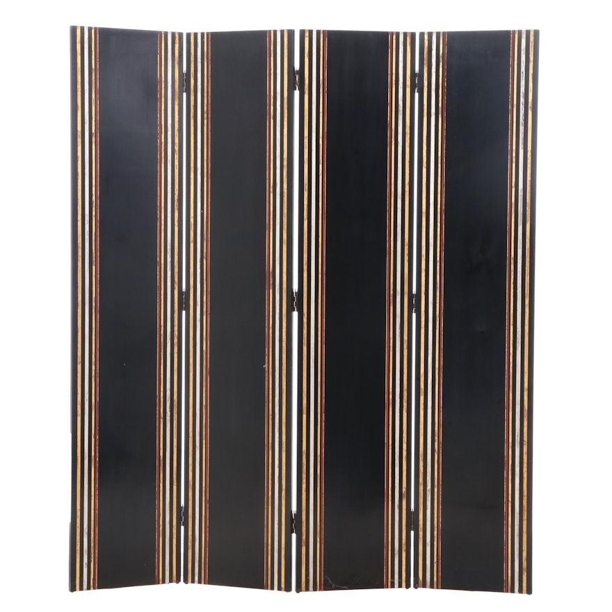 Maitland-Smith Lacquered Four-Panel Screen