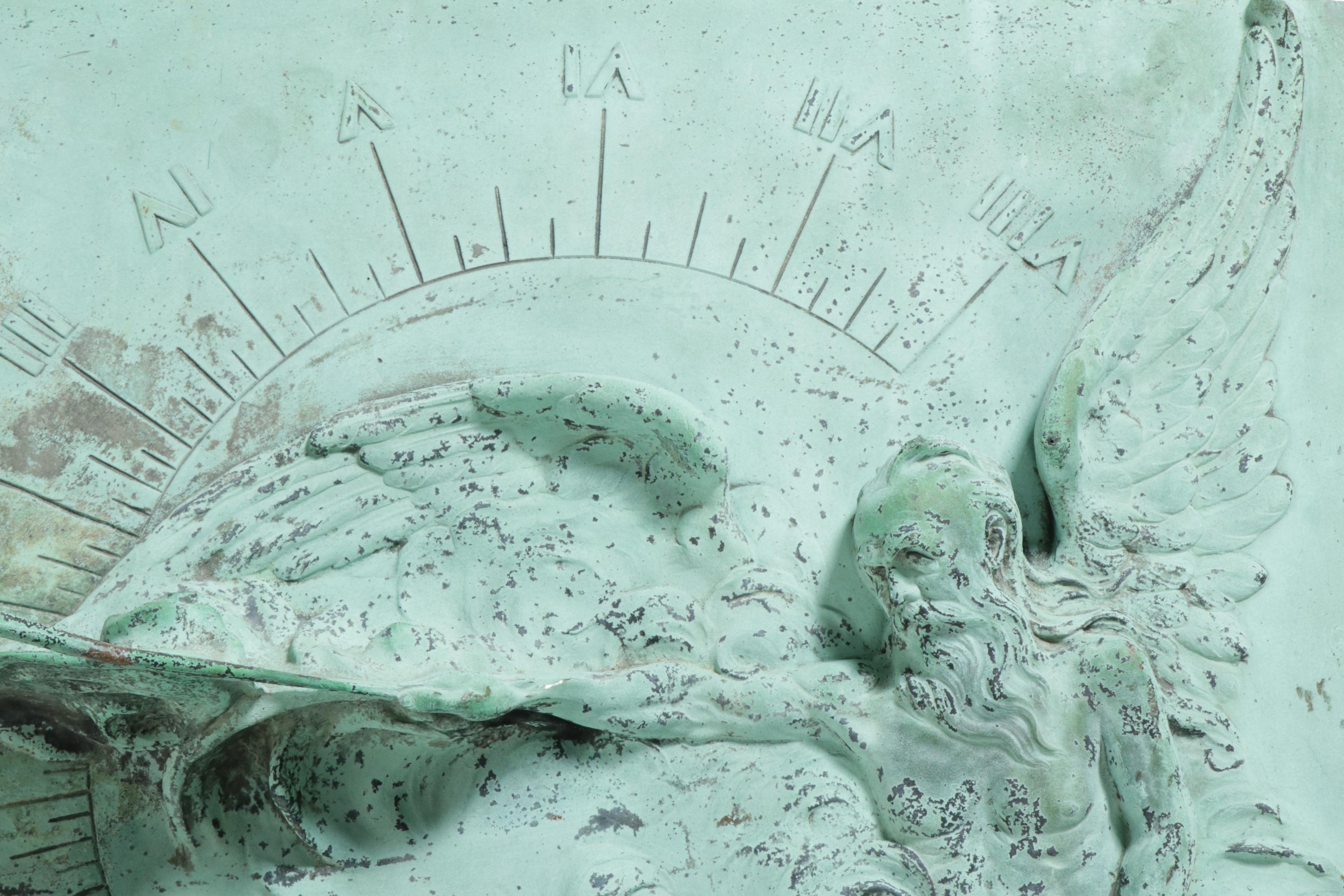 Louis Ragot Patinated Cast Metal Father Time Sundial, Early 20th Century