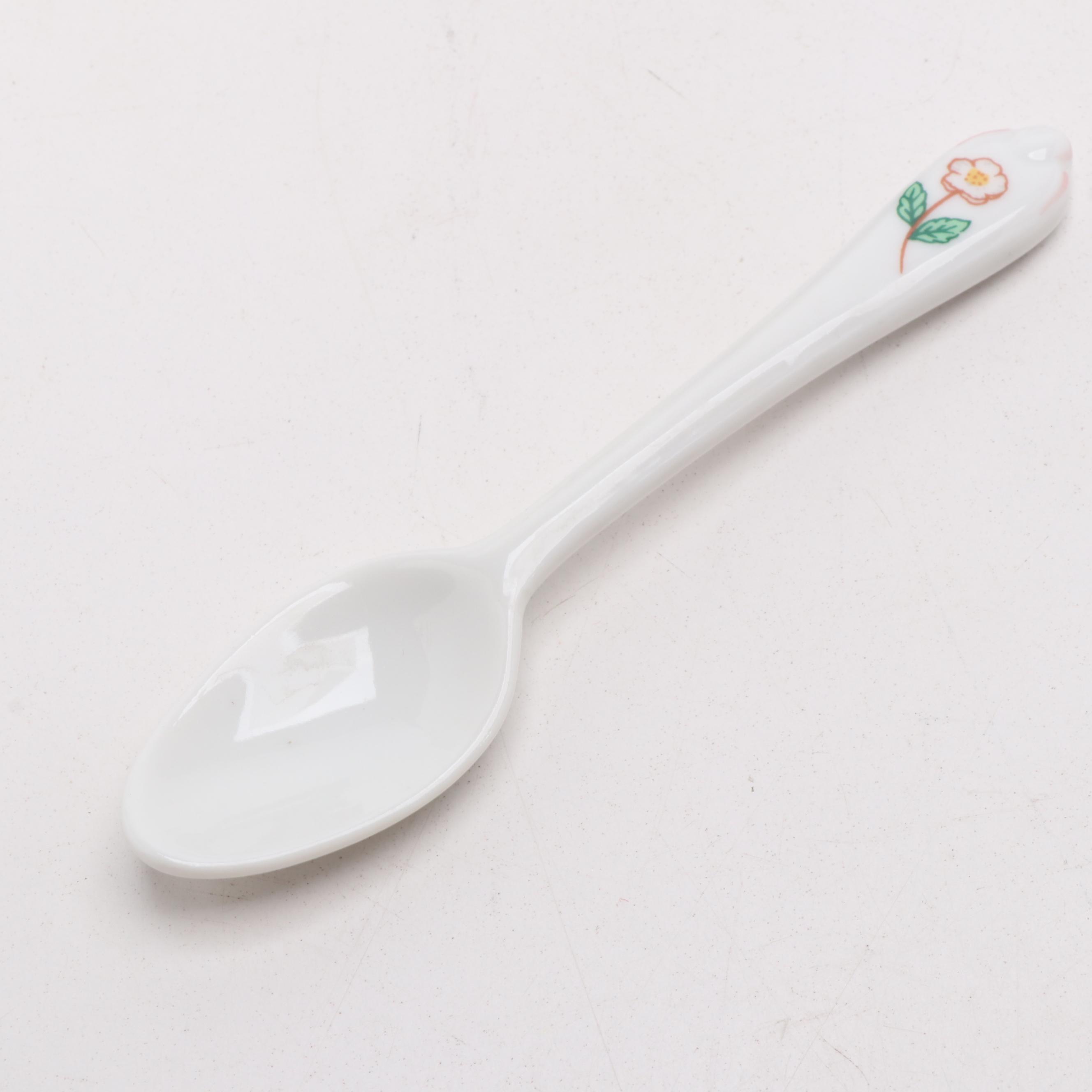 Lenox "Village Tea Room" Porcelain Tea Pot, Sugar Bowl and Creamer