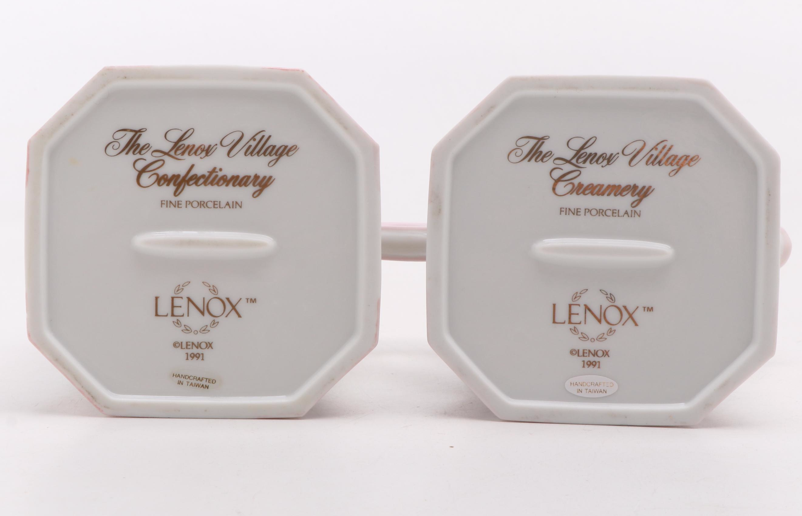 Lenox "Village Tea Room" Porcelain Tea Pot, Sugar Bowl and Creamer