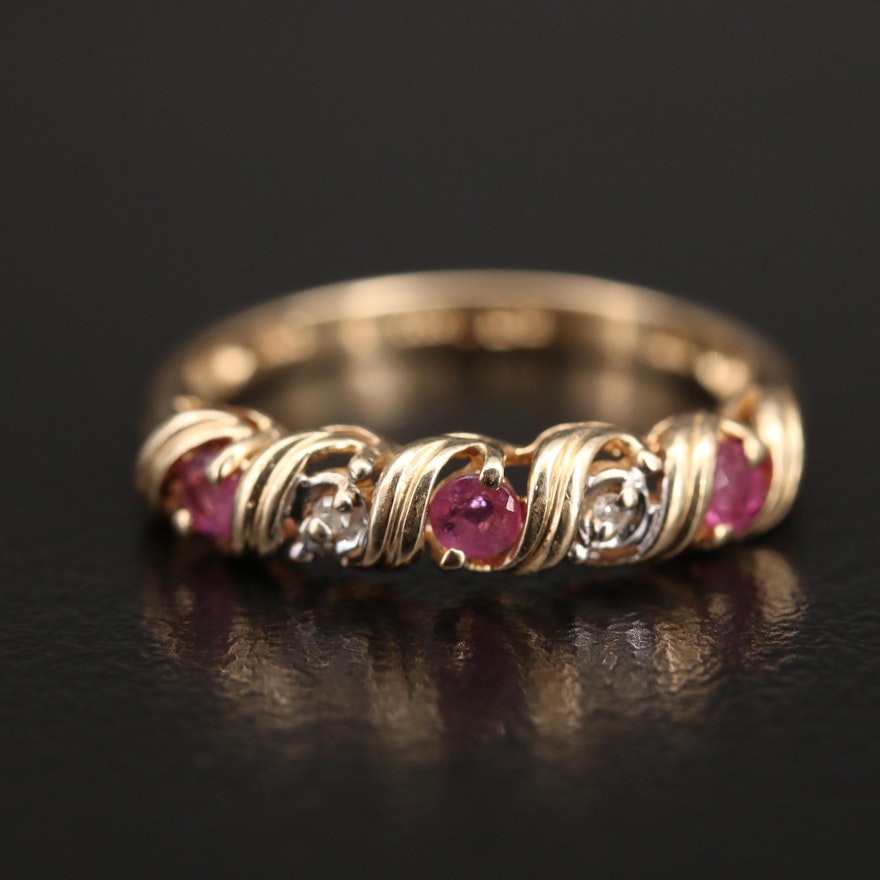 10K Ruby and Diamond Band