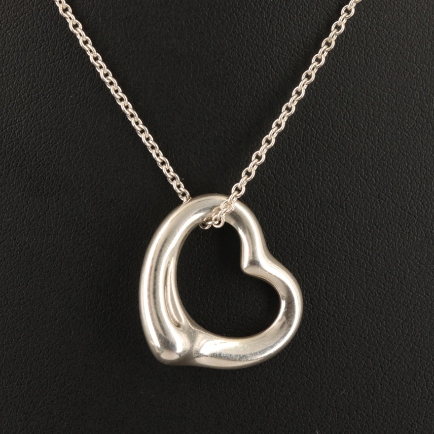Elsa Peretti for Tiffany & Co. "Open Heart" Sterling Necklace
