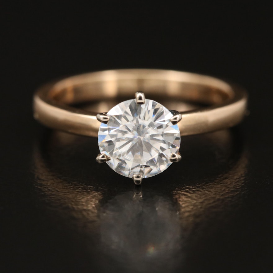 14K Moissanite Solitaire Ring