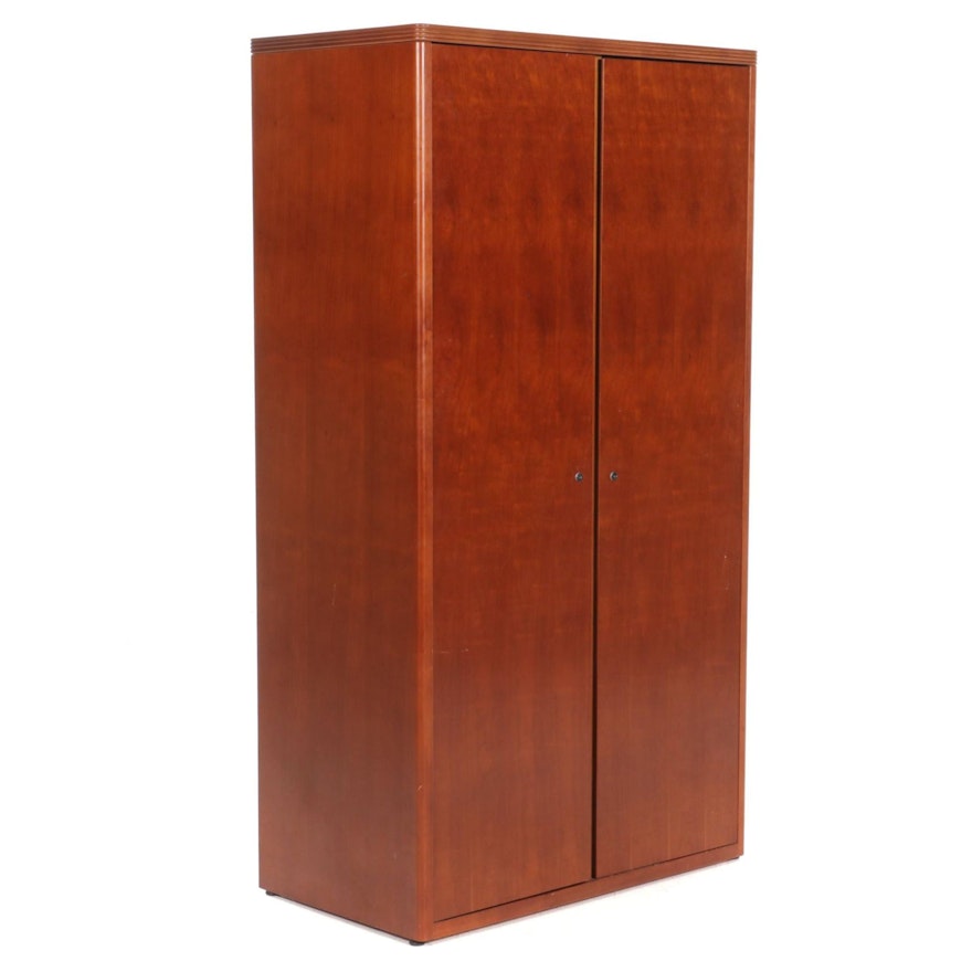 Contemporary Cherry-Stained Armoire