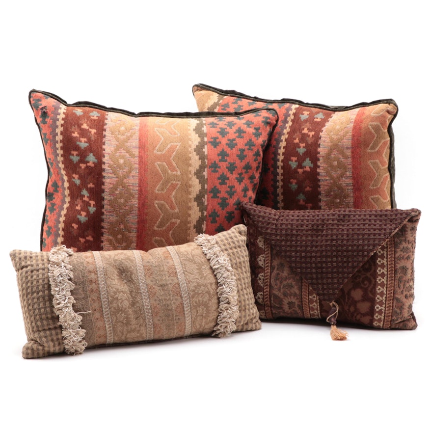 Turkish Rug Motif Chenille and Other Throw Pillows