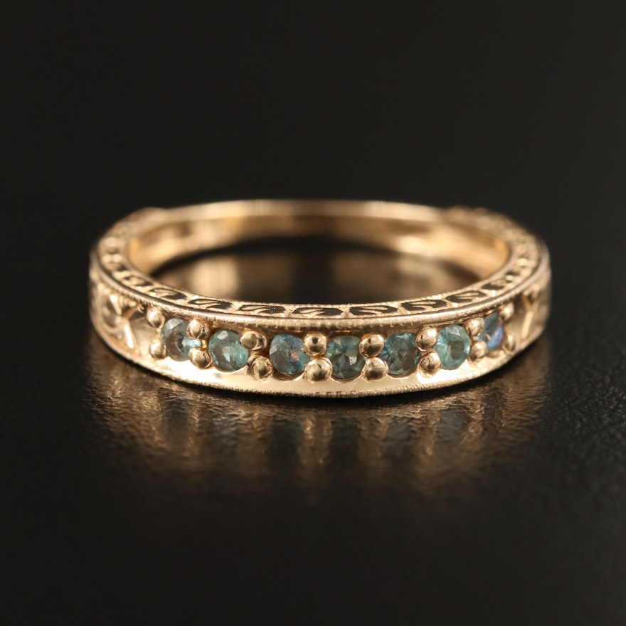 14K Alexandrite Tapered Band