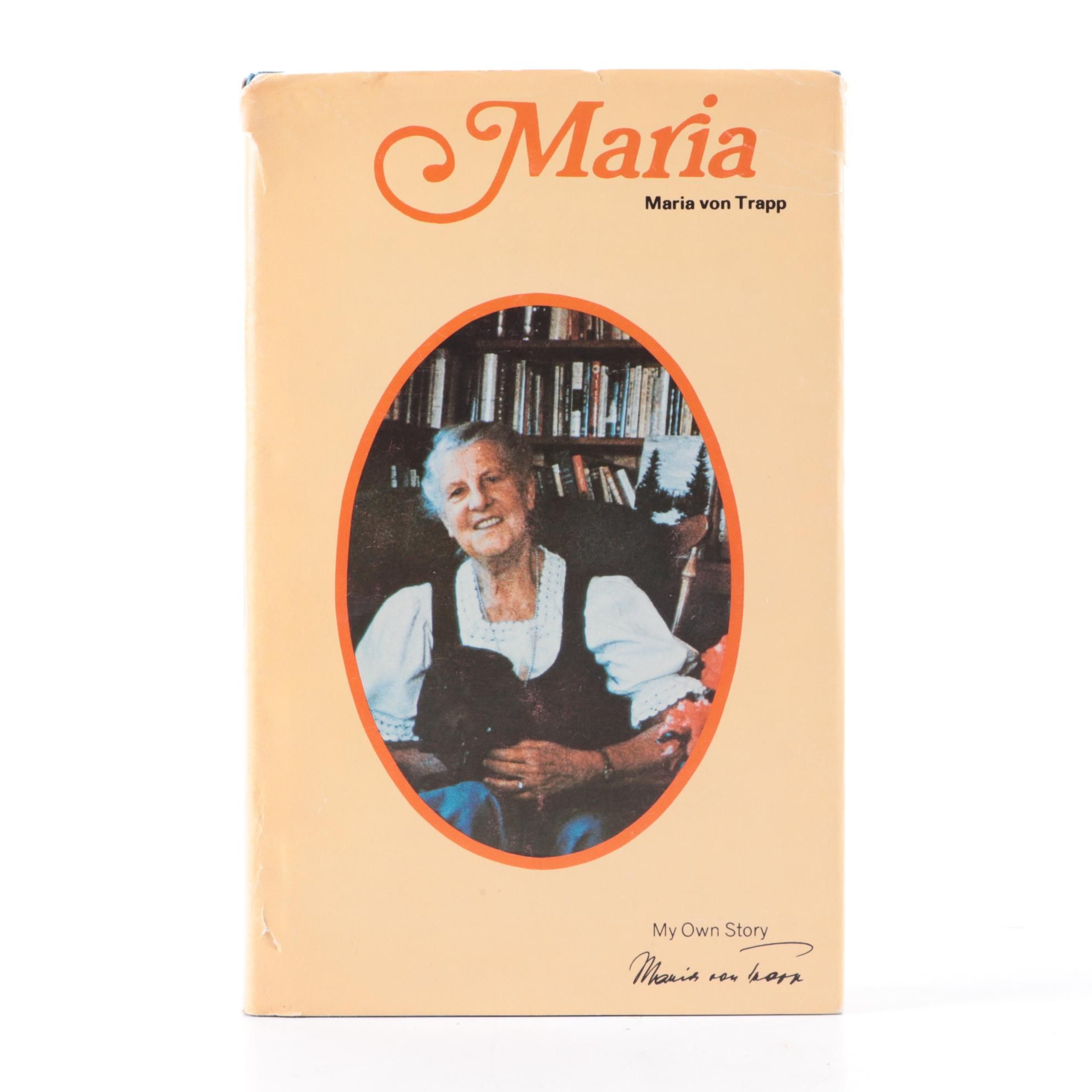 Signed "Maria: My Own Story" by Maria von Trapp, 1972