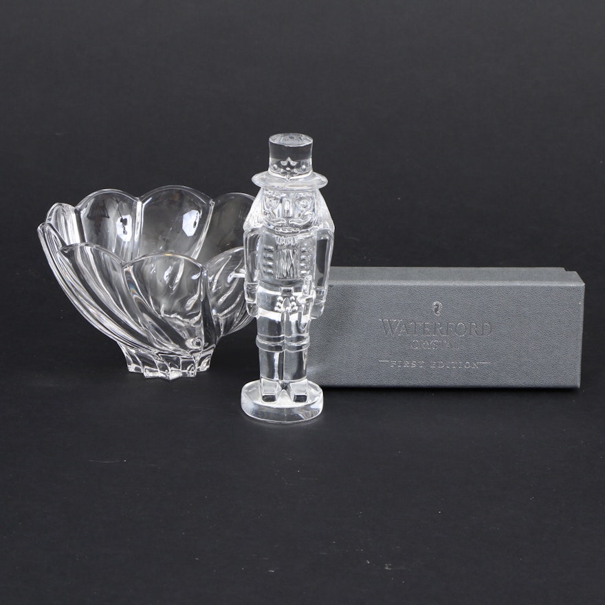 Waterford "The Nutcracker" Figurine and Marquis Crystal Candy Bowl