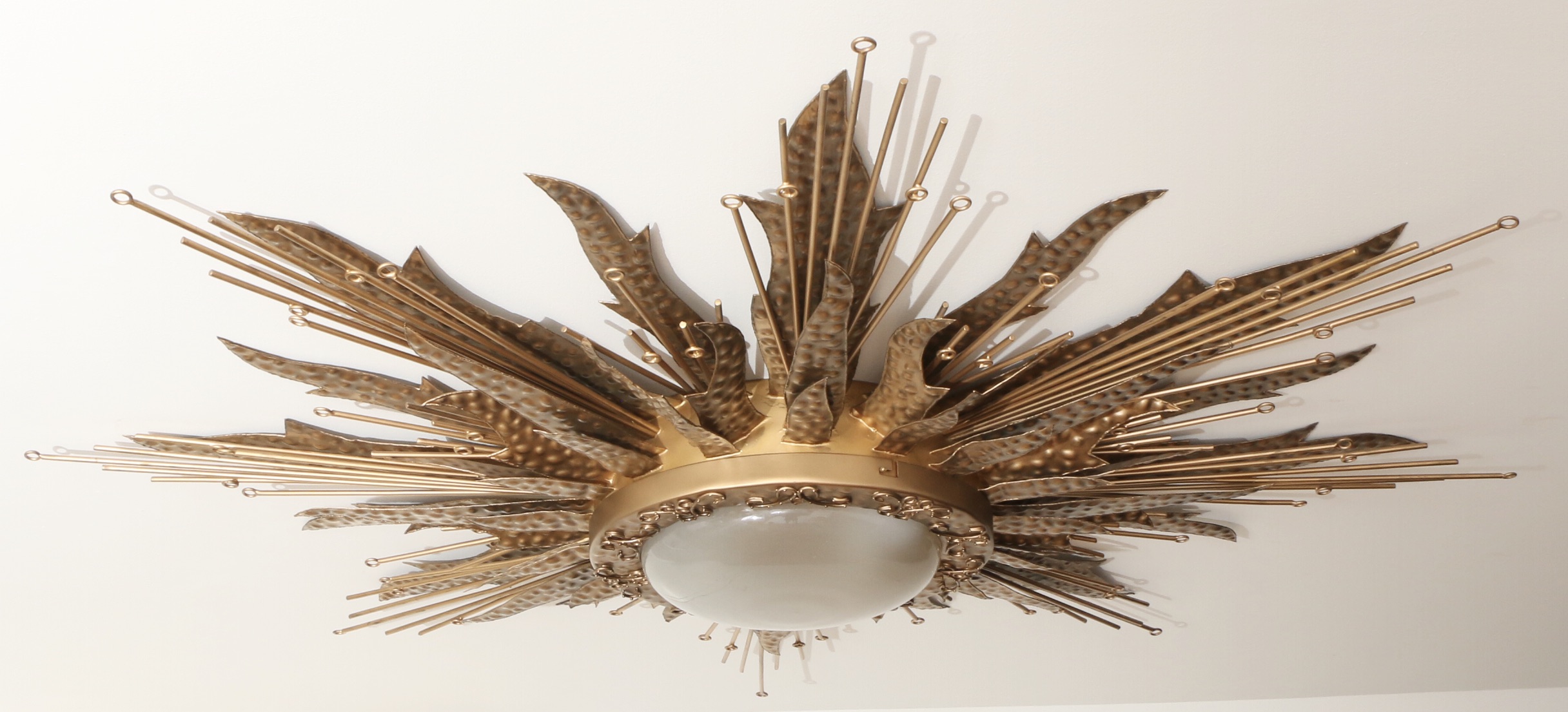 Global Views Flame Gold Finish Flush-Mount Ceiling Light